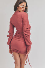 Load image into Gallery viewer, Solid Color Mock Neck Mini Bodycon Dress
