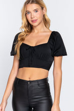 Load image into Gallery viewer, Short Slv Shirring Satin Crop Top
