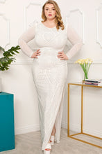 Load image into Gallery viewer, Patterned Rhinestone Plus Size Maxi Dress
