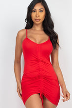 Load image into Gallery viewer, Adjustable Ruched Front Detail Mini Dress
