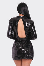 Load image into Gallery viewer, Pearl Belted Sequin Blazer Mini Dress
