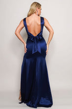 Load image into Gallery viewer, Sleeveless Deep V Low Back Bow Maxi Dress
