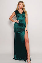 Load image into Gallery viewer, Sleeveless Power Shoulder Slitted Maxi Dress
