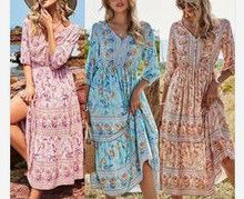 Load image into Gallery viewer, Flowers Maxi Beach Dresses for Women&#39;s S- XL
