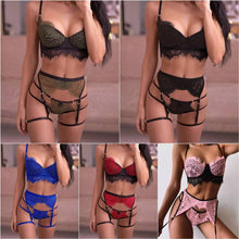 Cargar imagen en el visor de la galería, Sexy lingerie new lace 3 pieces underwear( size S to XXL)
