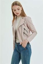 Load image into Gallery viewer, Women’s Long Sleeves Jackets Faux Leather zip Up ( S- XXL)
