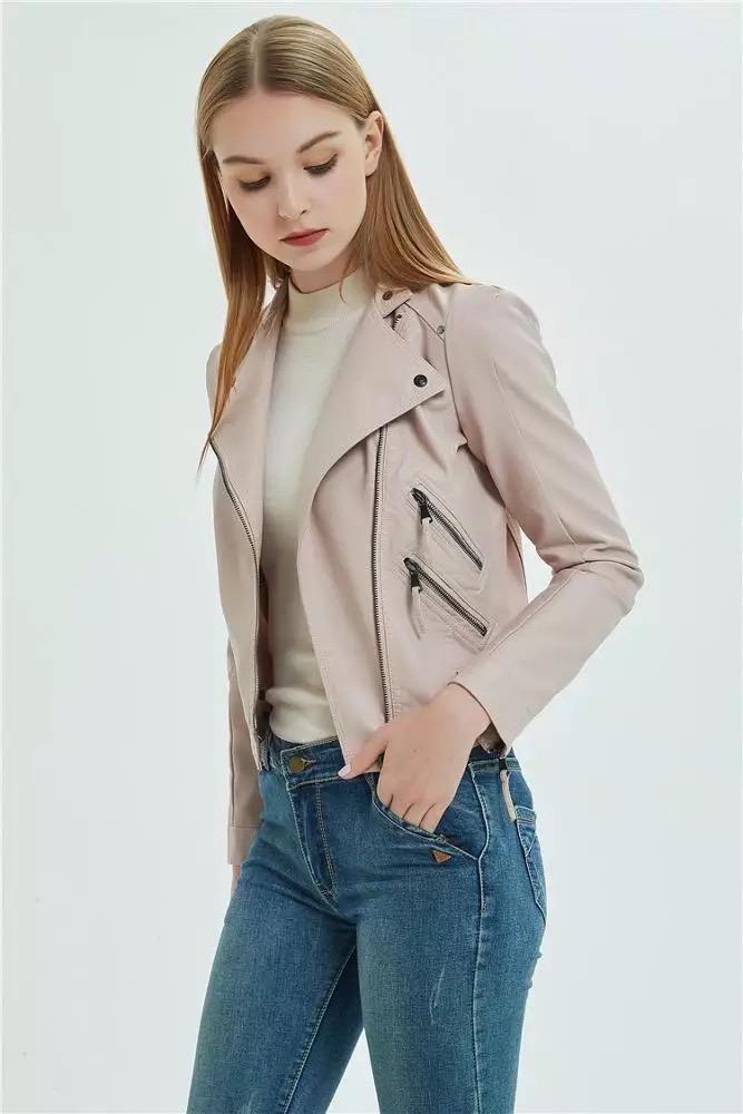 Women’s Long Sleeves Jackets Faux Leather zip Up ( S- XXL)