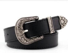 Load image into Gallery viewer, Women Fashion Waist Belts Ladies Vintage Black Western Leather Belt for Pants Jeans Dresses
