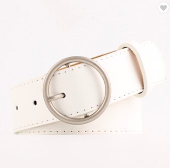 Ladies 2021 White leather belts for women waist jeans