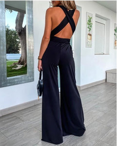 V Neck Knotted Flared Women's Jumpsuit SIZE S- XXL